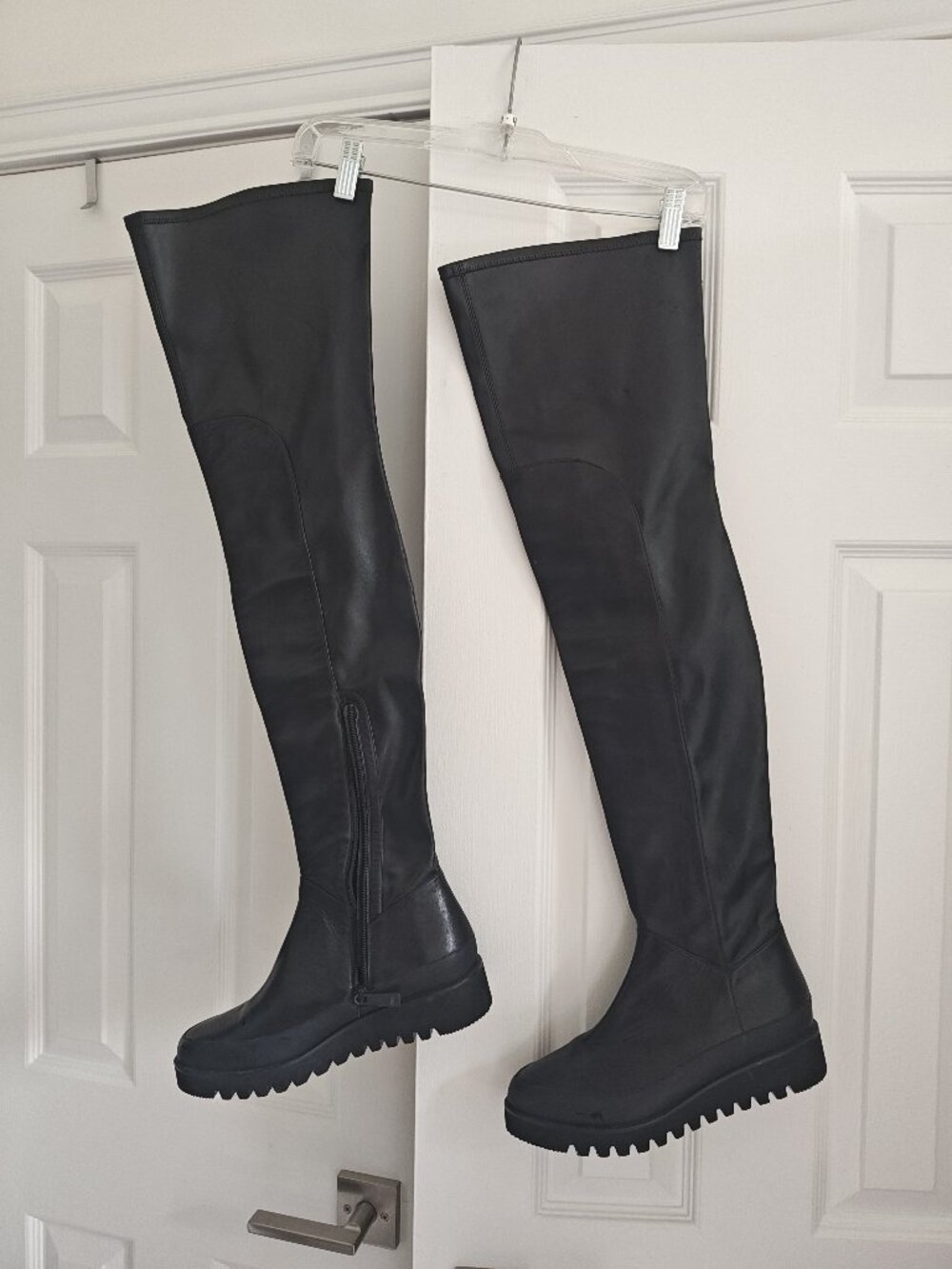 Marcelo Burlon County of Milan flat thigh high boots, NWOT